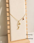 18K gold-plated floral birthstone necklace for birthdays and meaningful gifts.