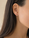 Huggie Earrings With Aquamarine 18K Gold Plated Blue Gemstone Hoops