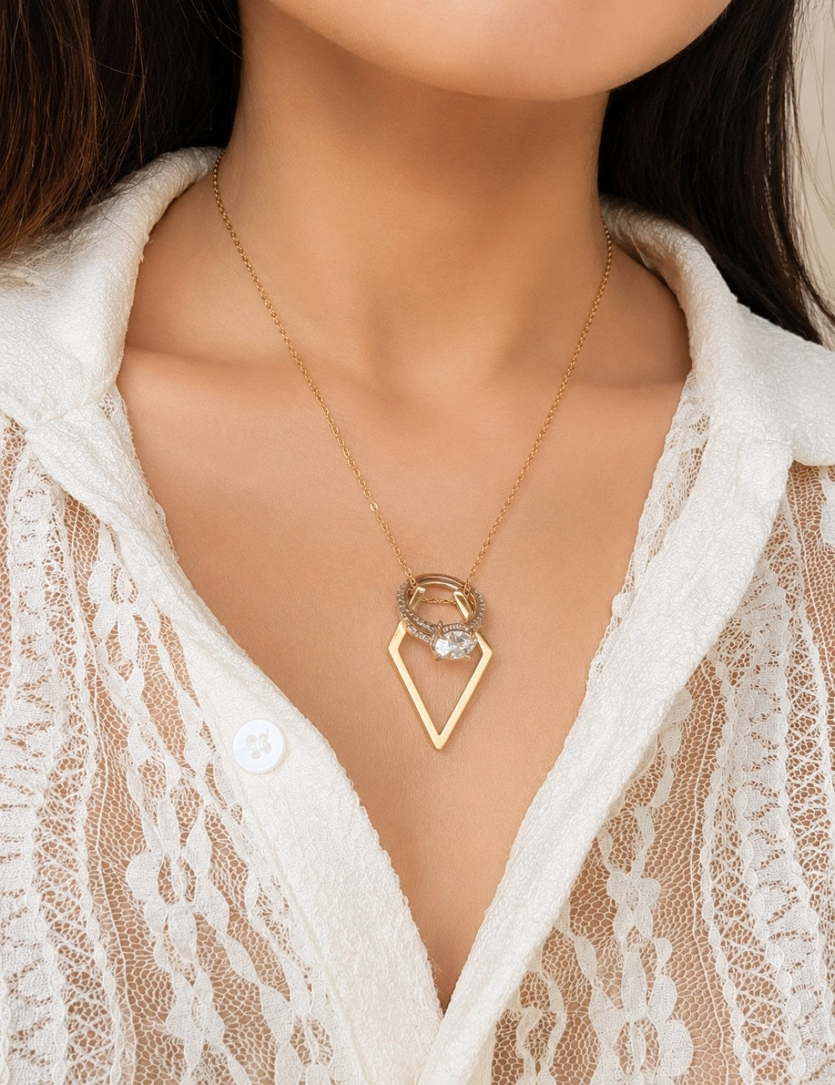 Necklace to Hold Ring 18K Gold Plated Ring Holder Ring Keeper Necklace Waterproof Gift for Her