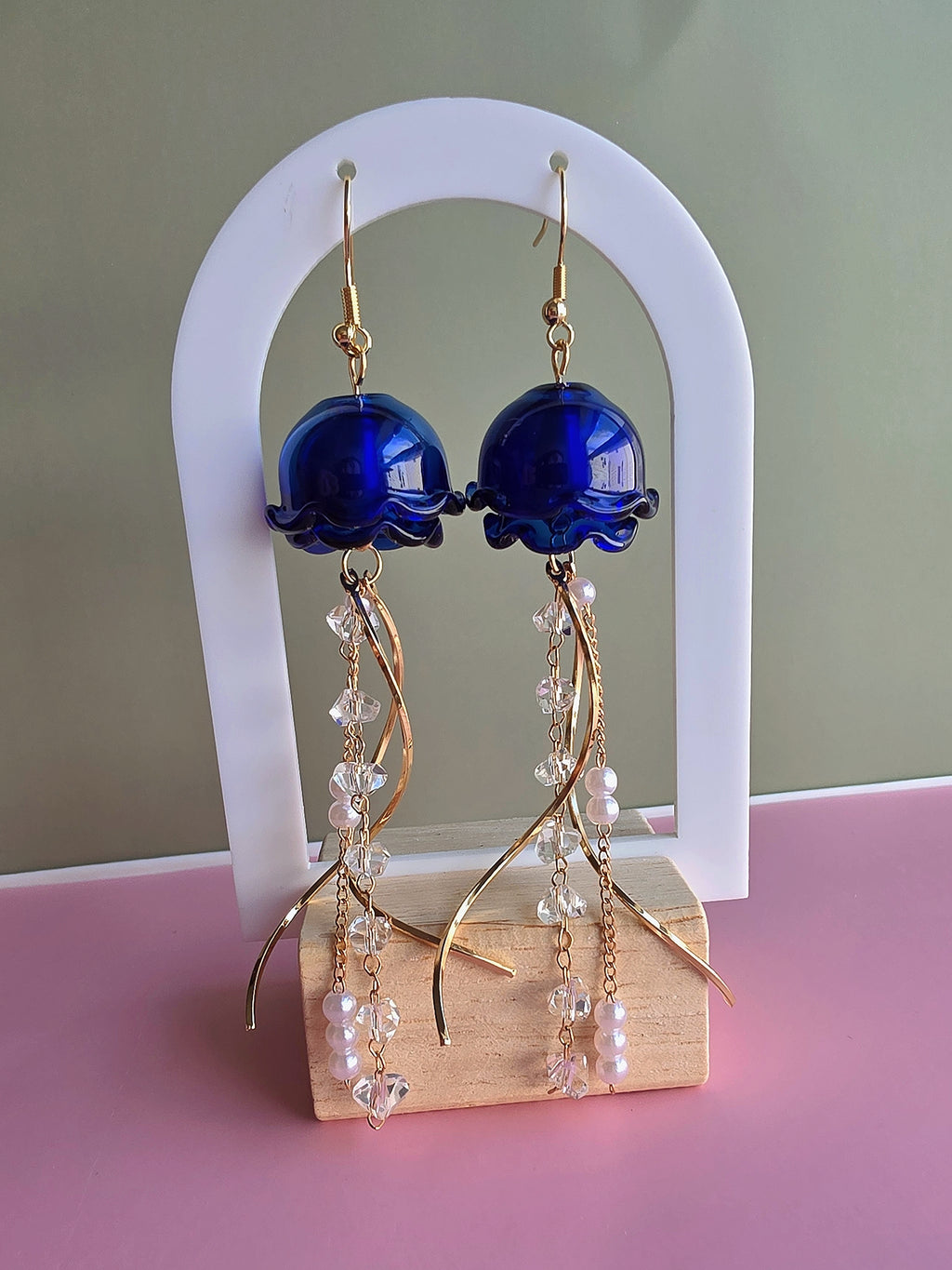 14K gold-plated jellyfish earrings perfect for beach and coastal style.