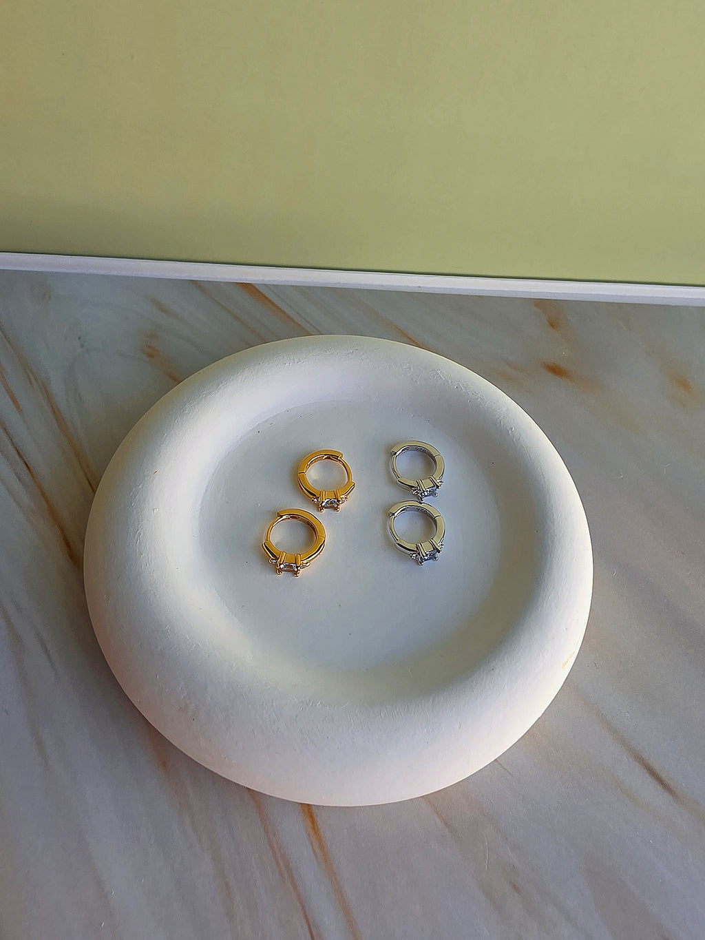 Lightweight aquamarine hoop earrings for everyday wear and special occasions.