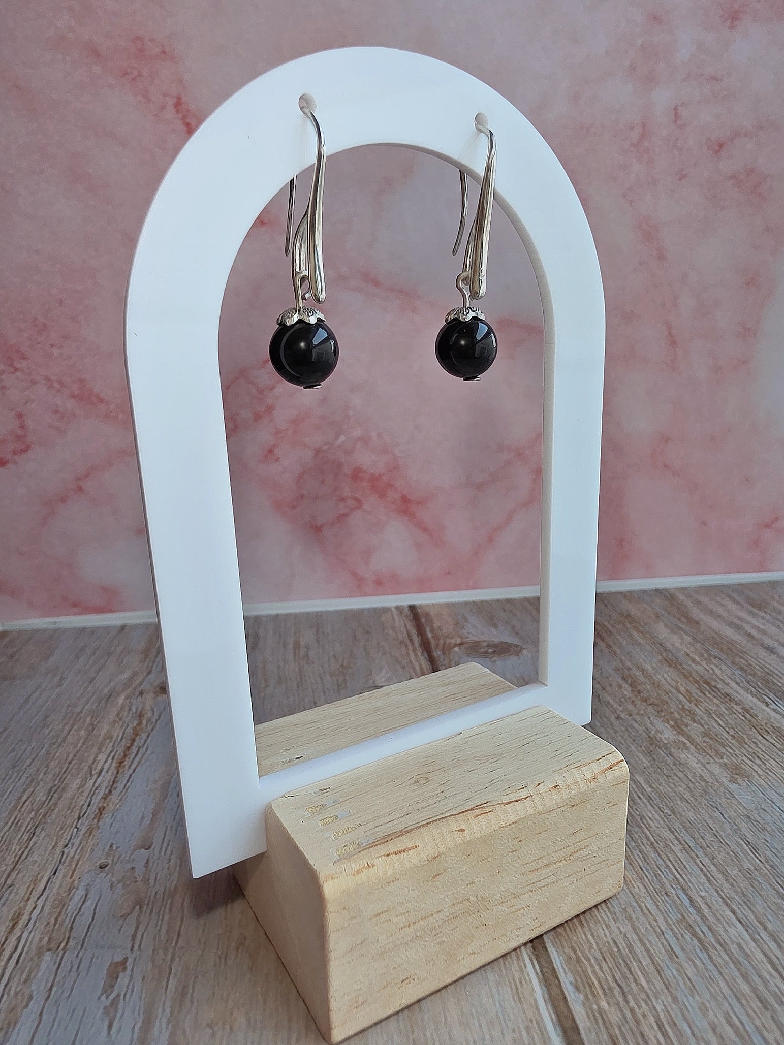 Gold and silver drop earrings with natural gemstone beads for everyday wear.