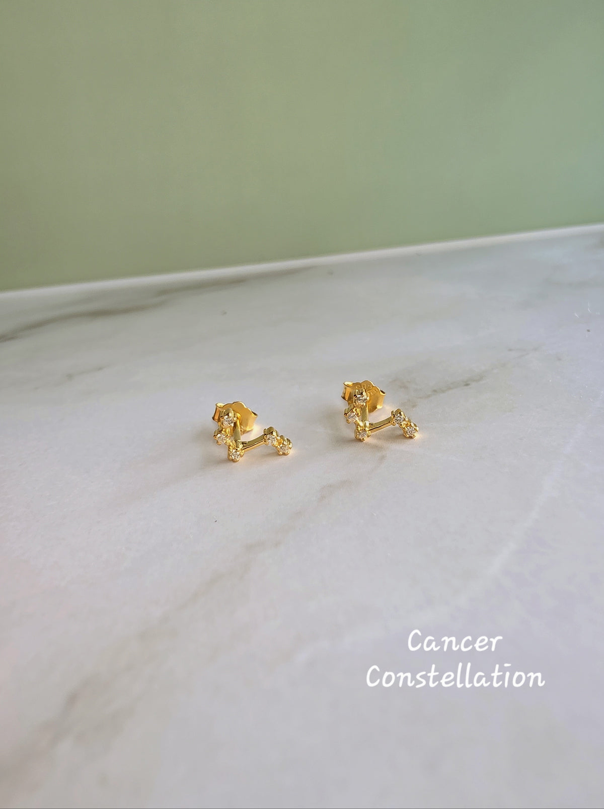 925 sterling silver astrology earrings with sparkling stones.
