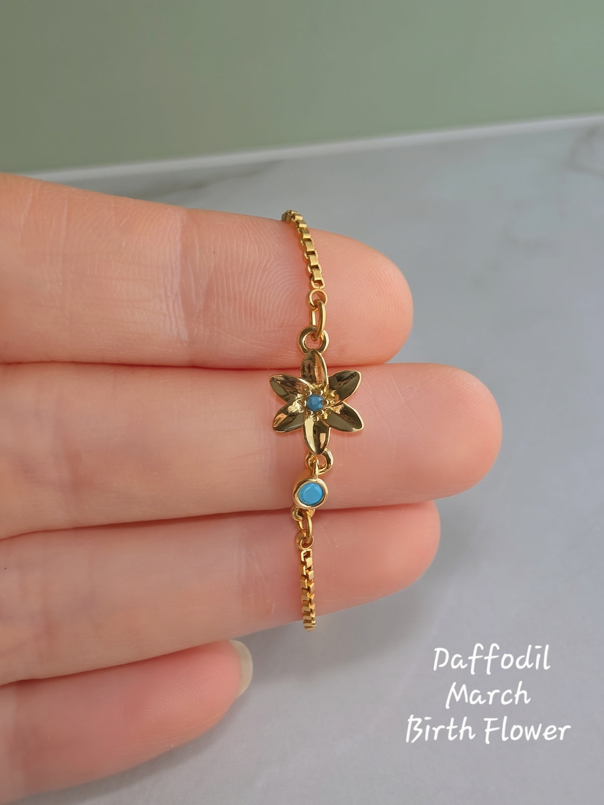 Elegant birth month bracelet with a matching birthstone.