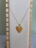 Heart Locket Necklace 18K Gold Plated Keepsake Pendant Gift for Her