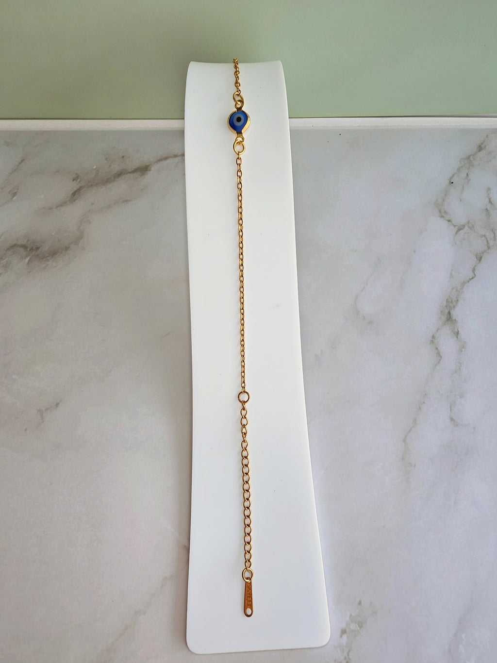 Women's non-tarnish Evil Eye bracelet for everyday wear.