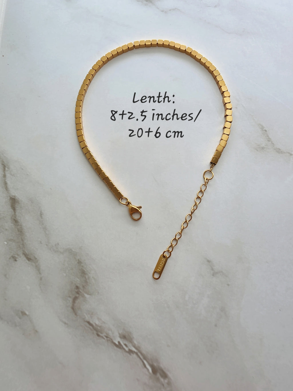 14K gold-plated beaded anklet with a lightweight everyday style.
