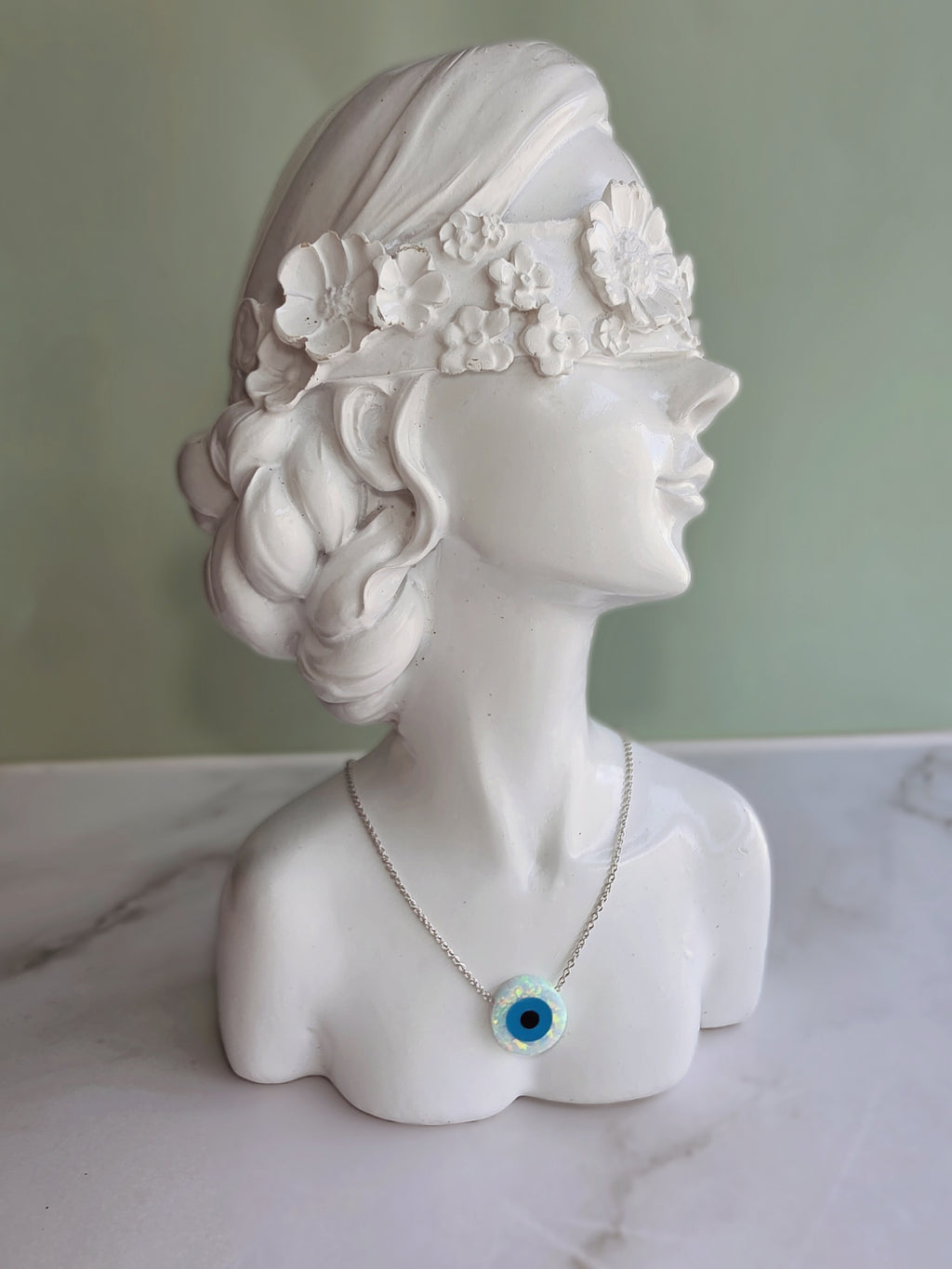 Elegant evil eye necklace crafted from 925 sterling silver.