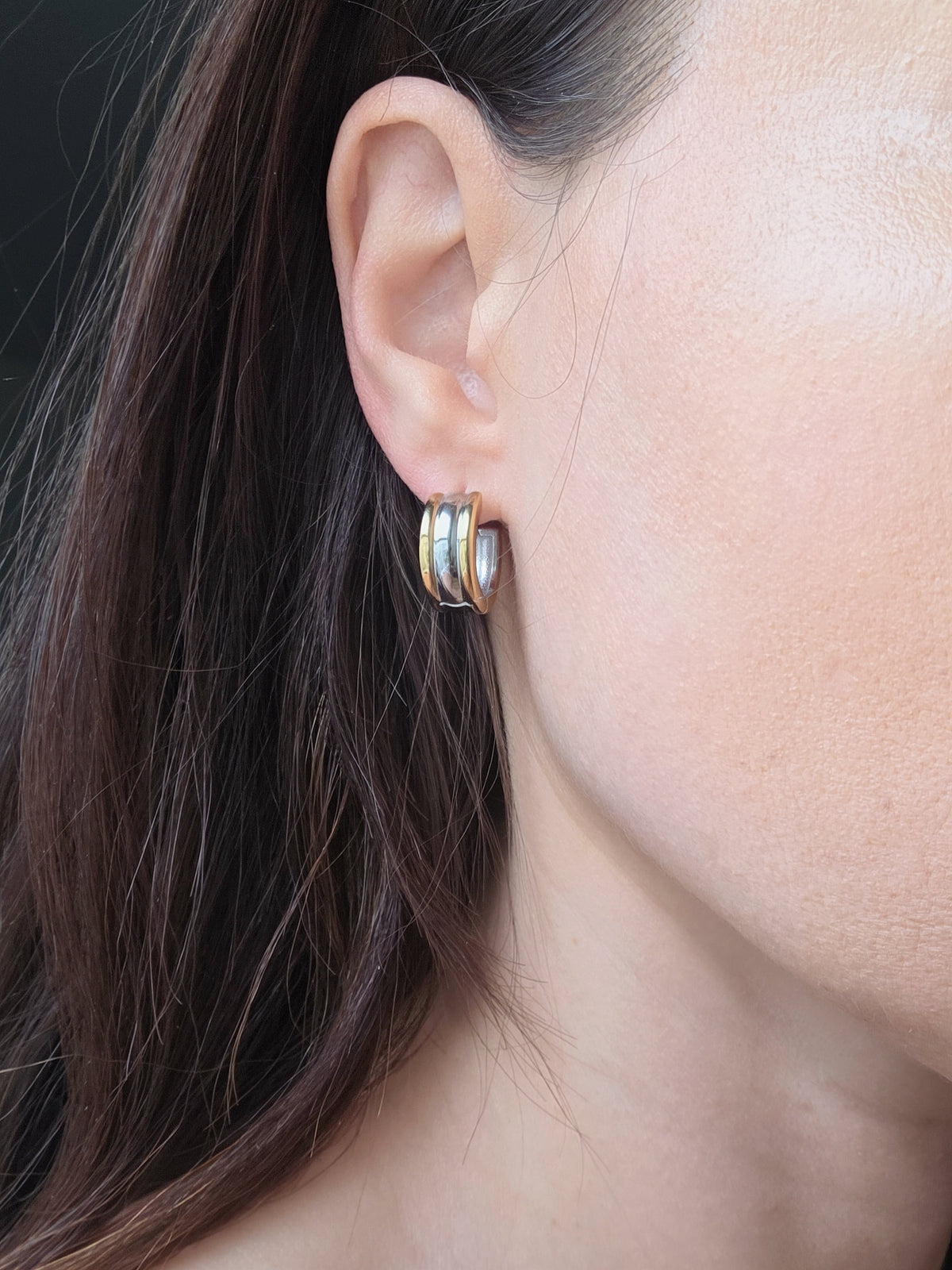 Gold and silver stainless steel earrings perfect for gifting.