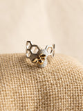 Adjustable sterling silver bee ring.
