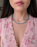 Boho turquoise necklace for summer outfits.