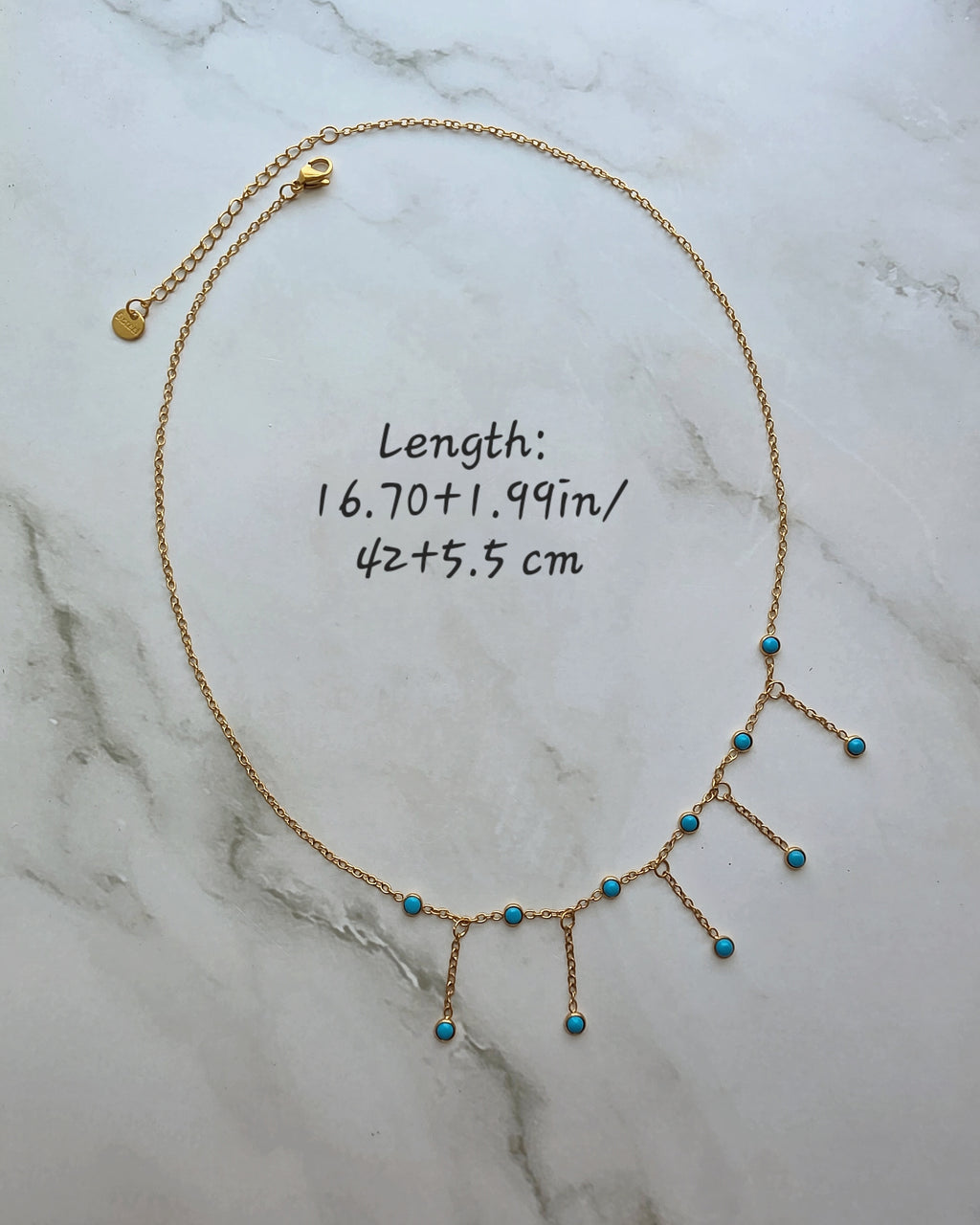 Minimalist turquoise necklace for everyday wear.