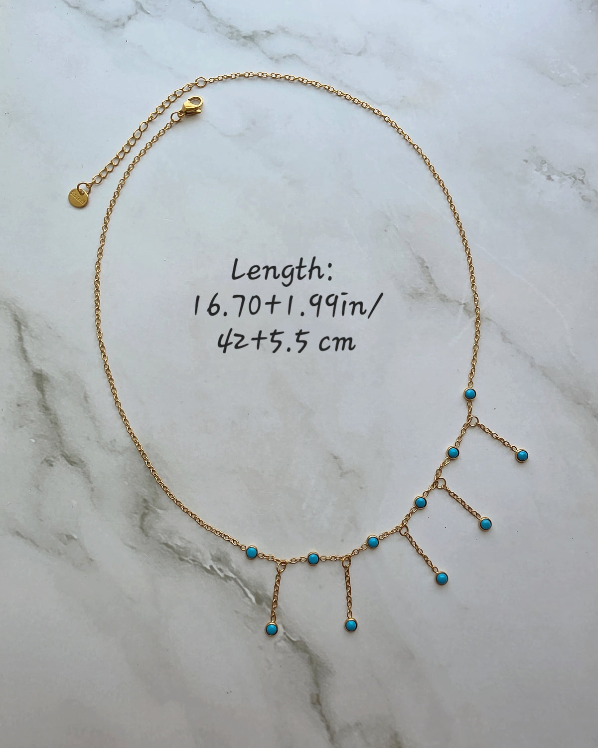 Minimalist turquoise necklace for everyday wear.