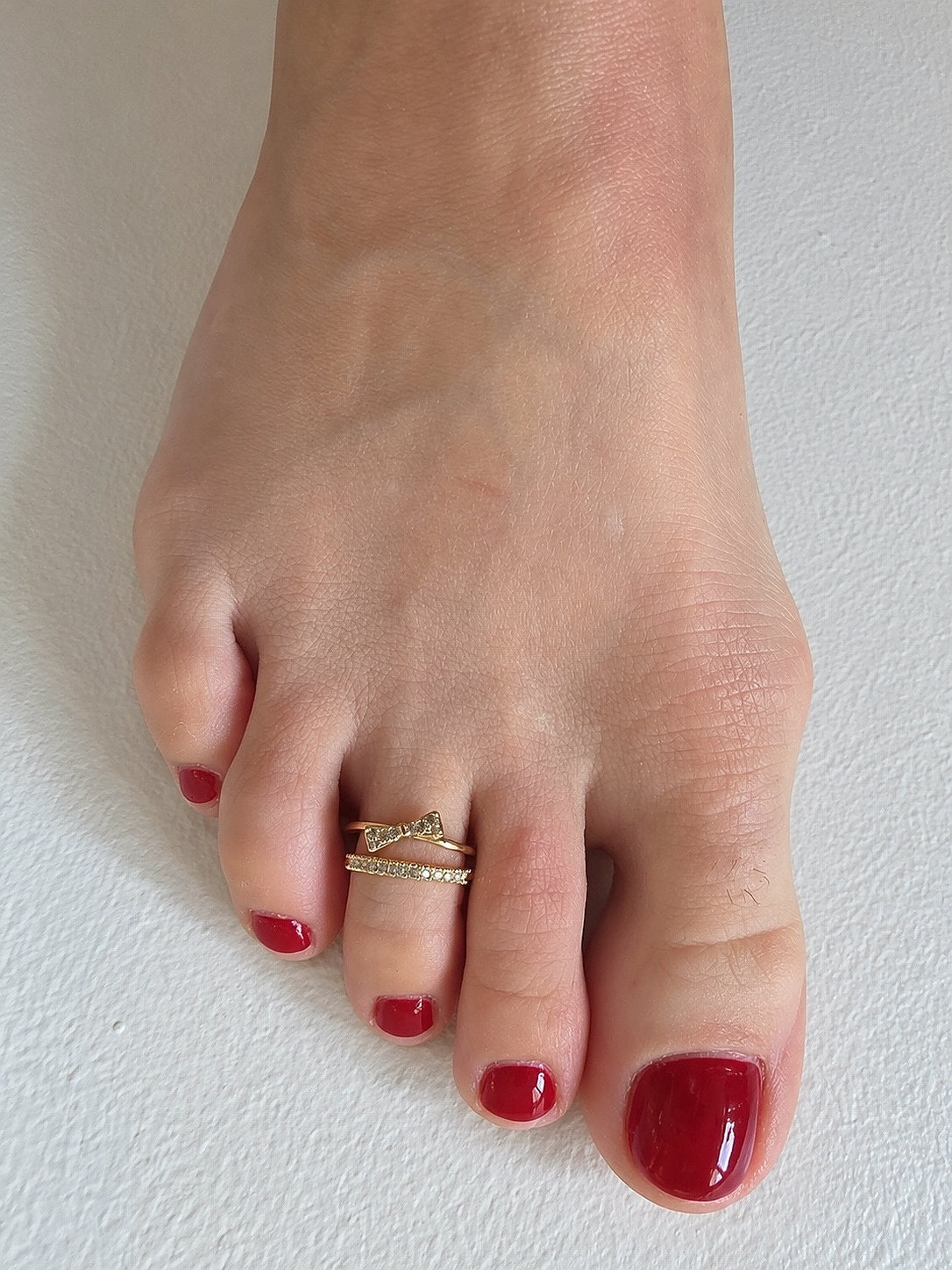 18K gold plated copper toe ring