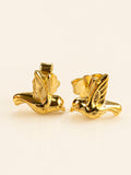 Nature-inspired hummingbird earrings with an 18K gold-plated finish.