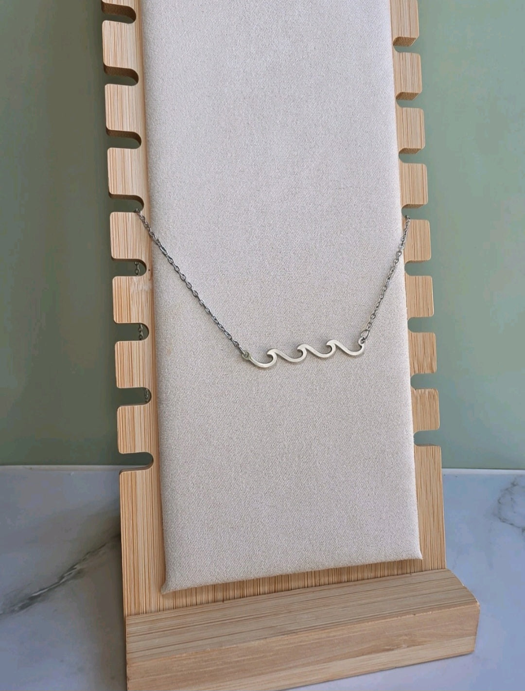 Beach-inspired wave necklace for women.