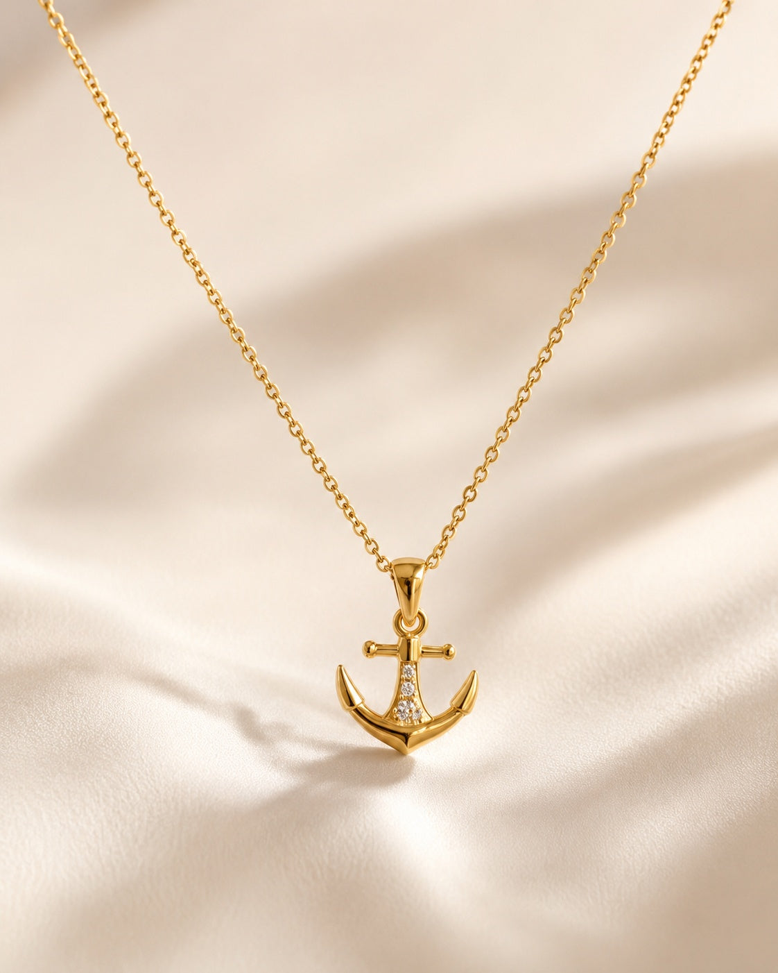 Anchor Necklace 18K Gold Plated Nautical Pendant Ocean Gift for Her