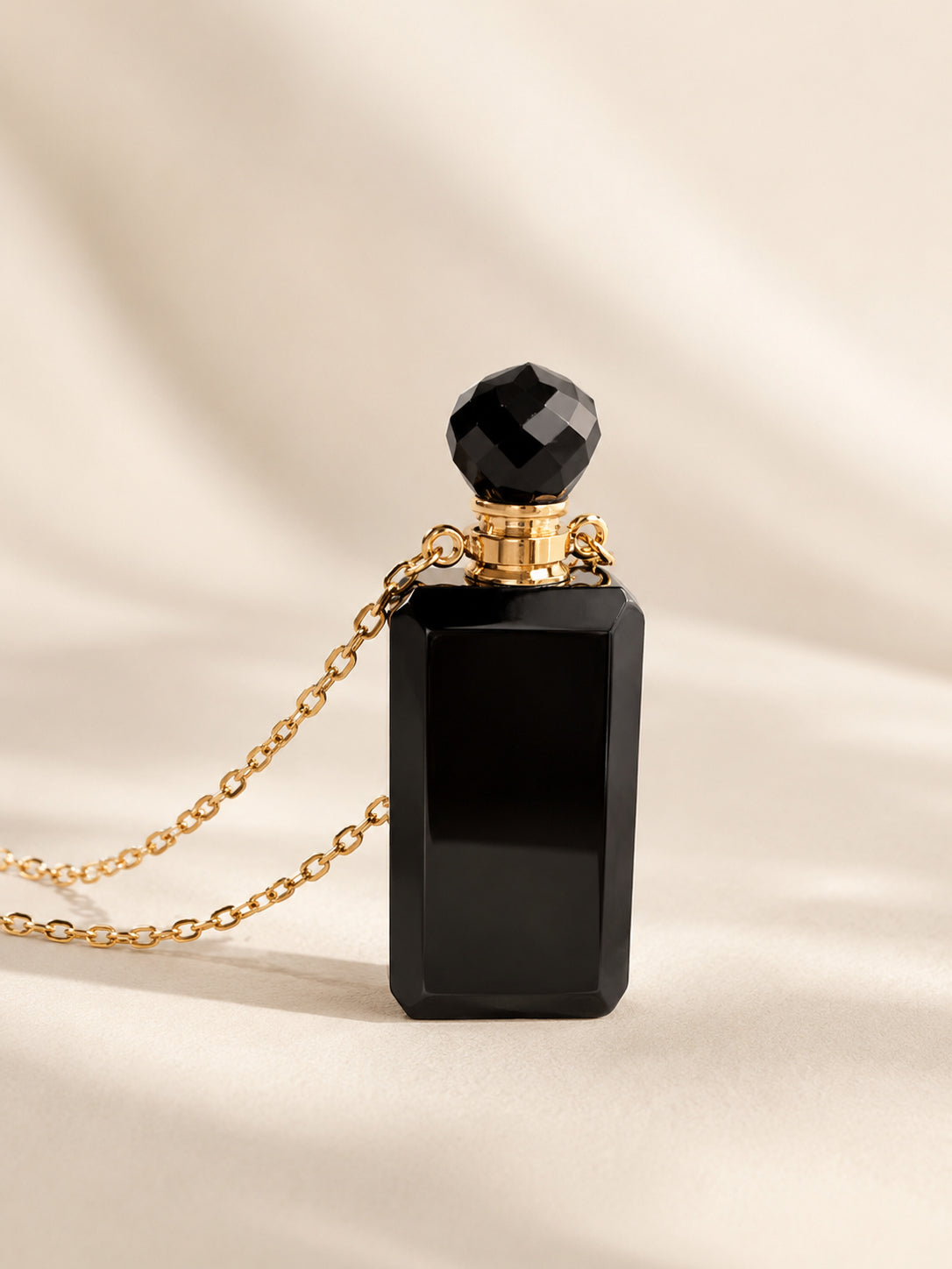 Vial Necklace 14K Gold Plated Crystal Perfume Bottle Gemstone Gift for Her