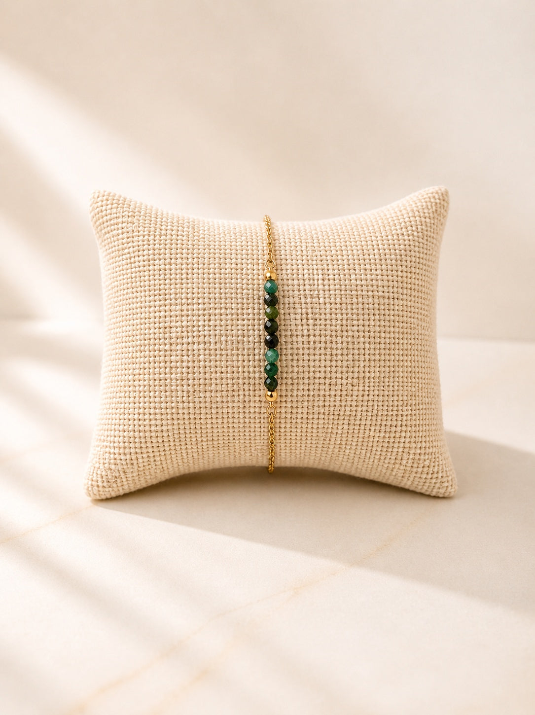 Gold-plated aquamarine bracelet for everyday wear and thoughtful gifts.
