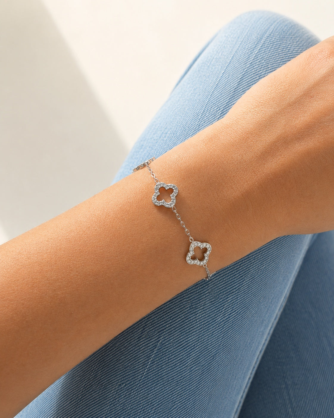 4 Leaf Clover Bracelet Non Tarnish 18K Gold Plated Good Luck Gift
