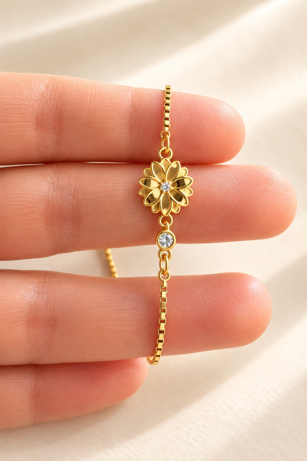 Birth Flower Bracelets 14K Gold Plated Birthstone Adjustable Gift for Her