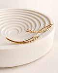 Hammered ear climber earrings with a polished 14K gold-plated finish.
