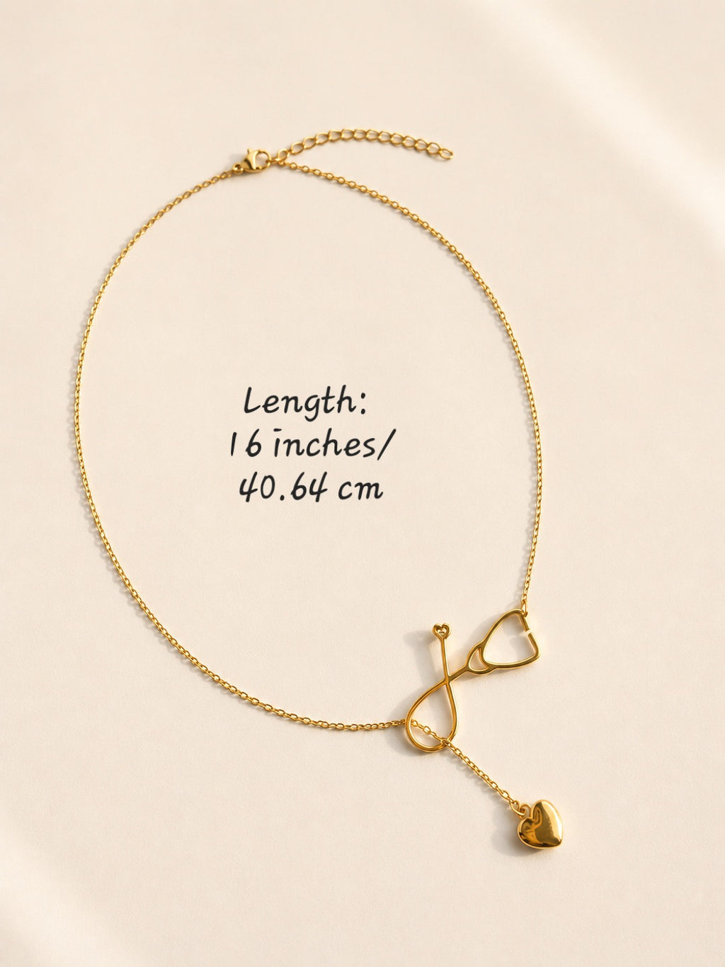 Waterproof nurse necklace with a minimalist stethoscope design.
