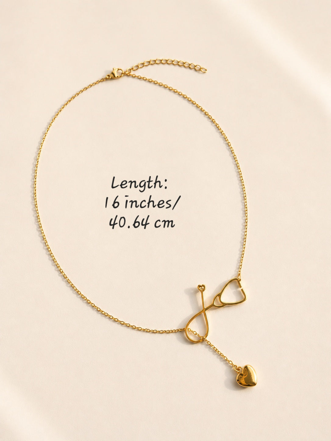Waterproof nurse necklace with a minimalist stethoscope design.
