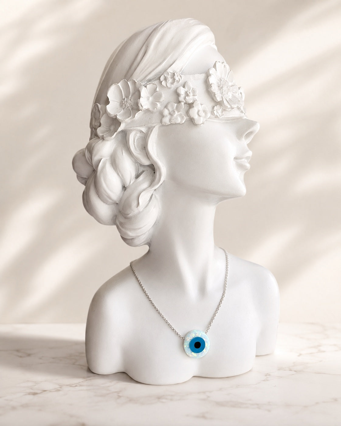 Necklace with Evil Eye 925 Sterling Silver Opal Pendant Gift for Her