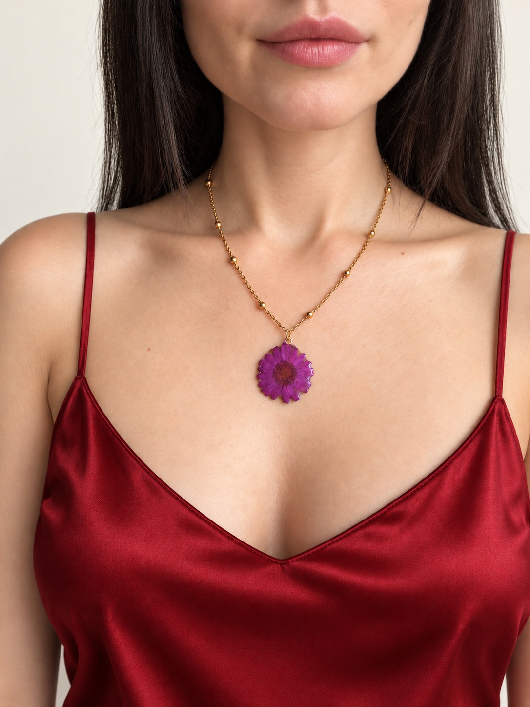 Real flower jewelry handmade daisy resin necklace