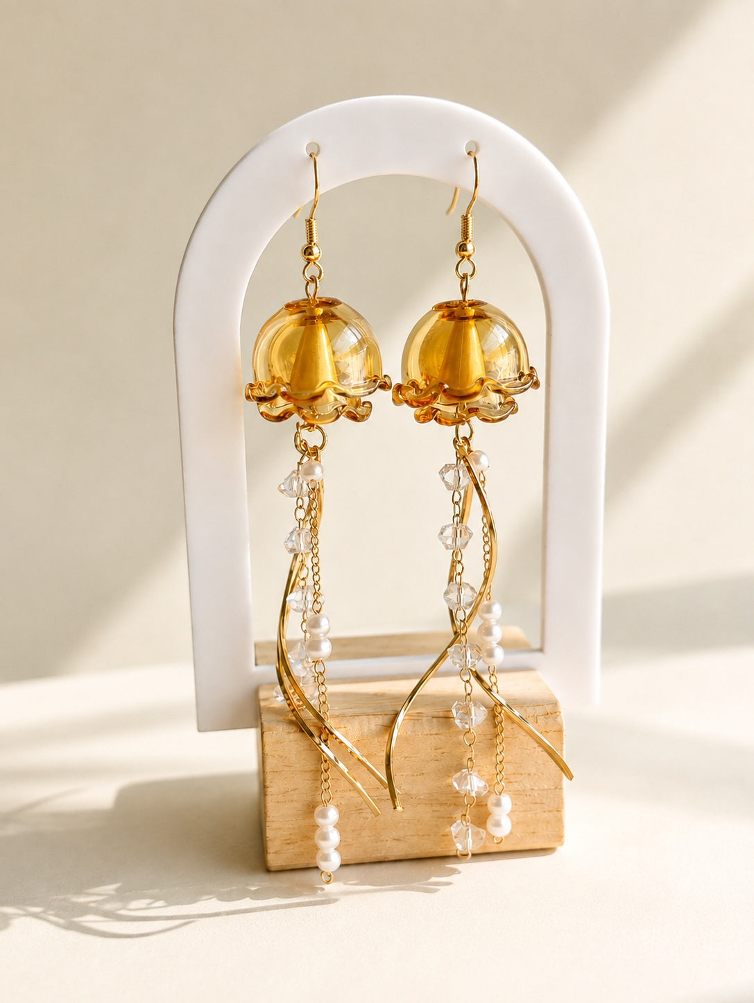 Jellyfish Earrings 14K Gold Plated Ocean Dangle Earrings Mermaid Fairycore Jewelry Gift for Her