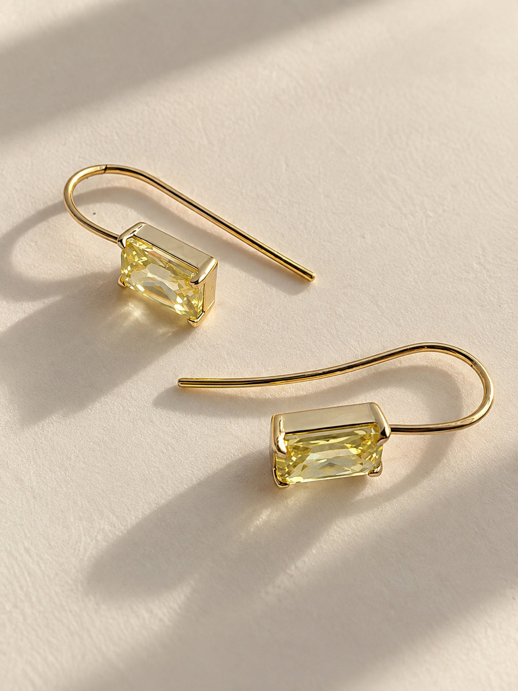 Peridot earrings 925 sterling silver 14K gold plated