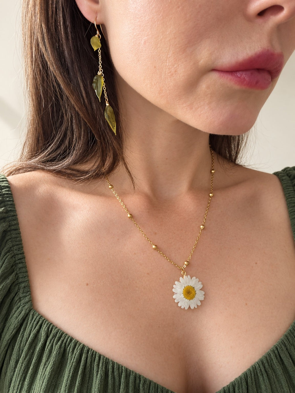 14K gold plated cascading leaf earrings