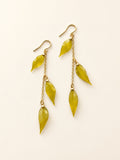 Real leaf earrings with 14K gold plated hooks