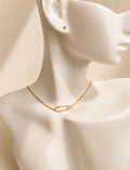 Safety Pin Necklace 18K Gold Plated CZ Pendant Minimalist Birthday Gift for Women