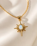 Opal North Star Necklace 18K Gold Plated Non Tarnish Layered Gift for Her
