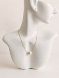 Waterproof freshwater pearl necklace with an 18K gold-plated chain.