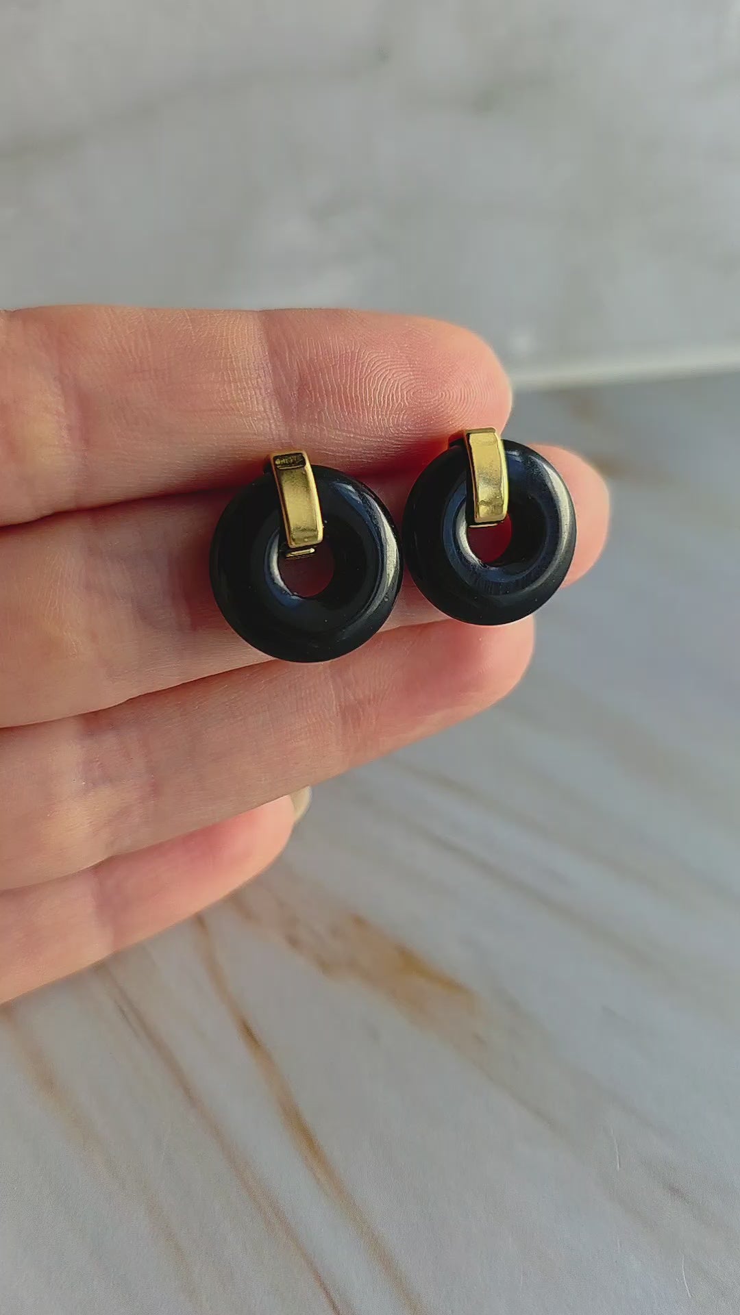 Elegant gold plated gemstone earrings for women