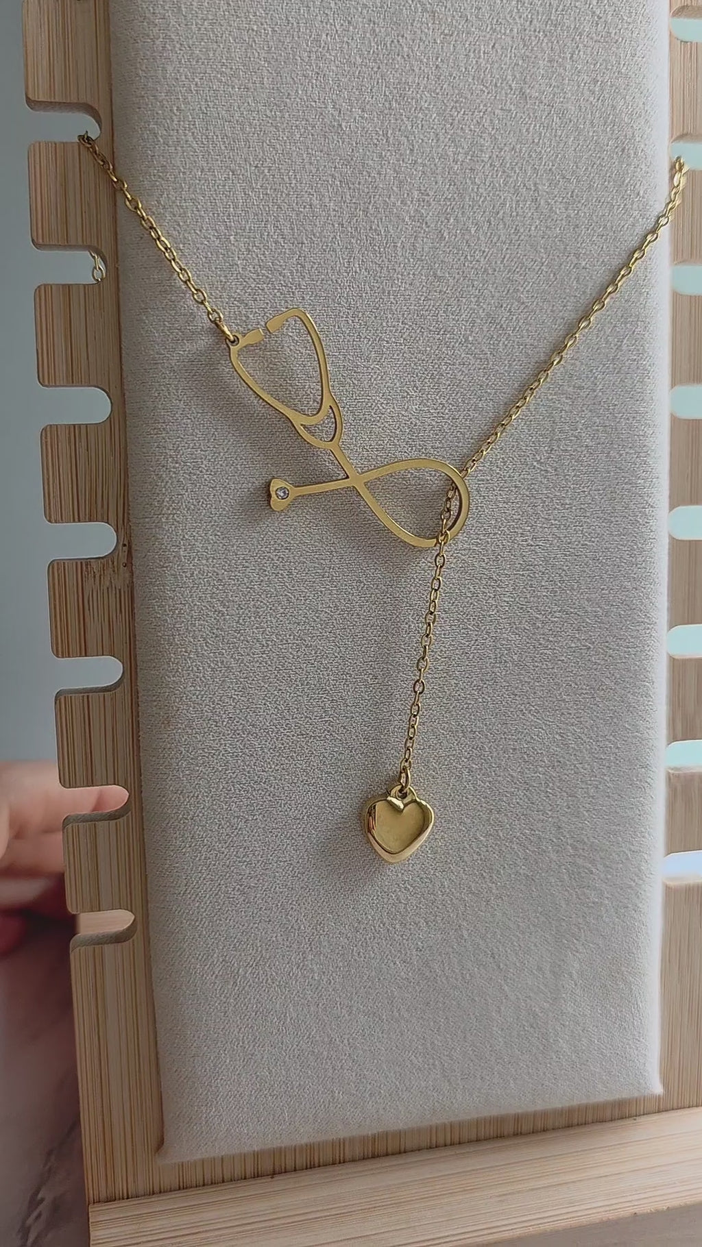 Stainless steel stethoscope necklace gift for healthcare professionals.