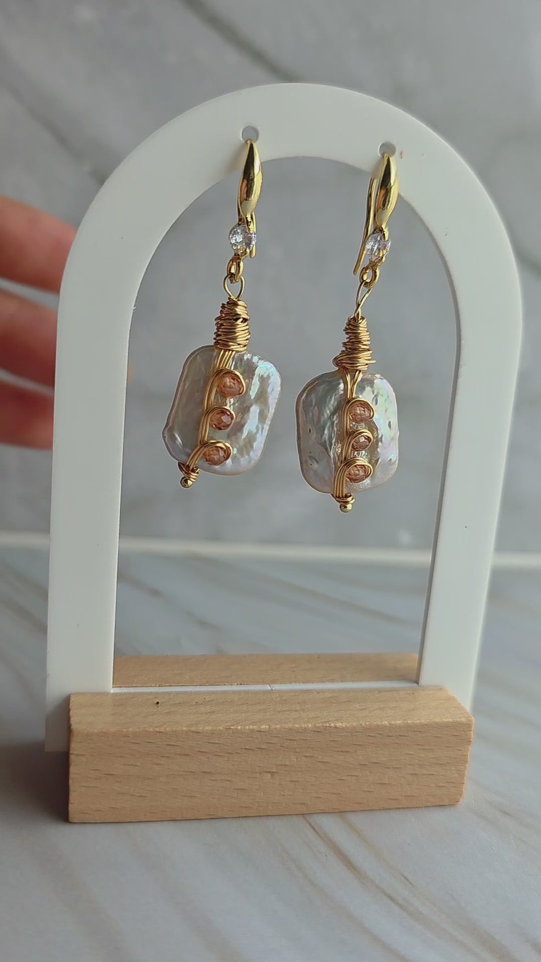 Unique irregular baroque pearl earrings
