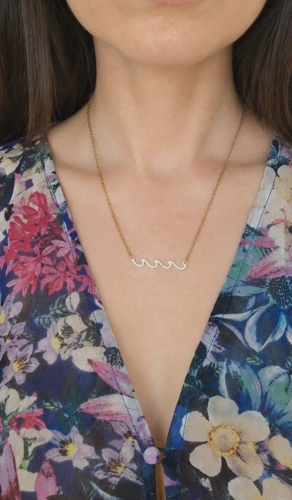 Modern wave necklace perfect for layering.
