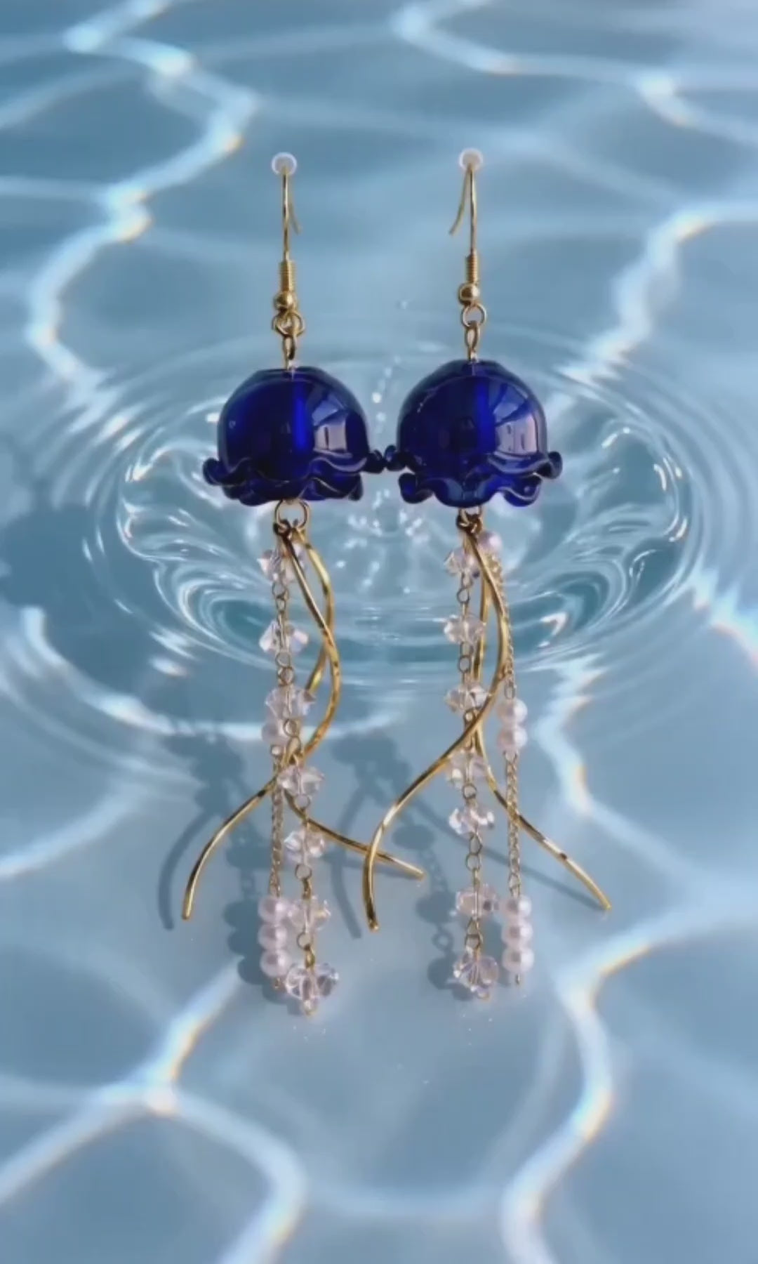Mermaid fairycore jellyfish earrings with lightweight dangle design.