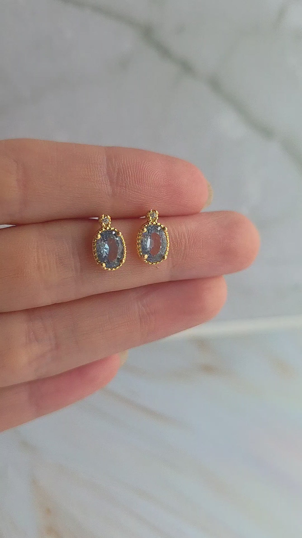 Elegant sterling silver aquamarine earrings gift for her