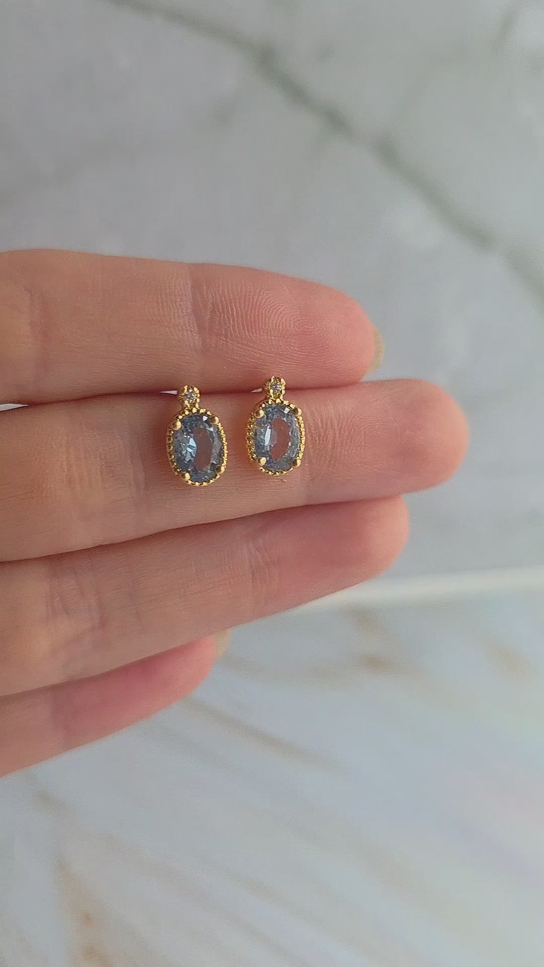 Elegant sterling silver aquamarine earrings gift for her