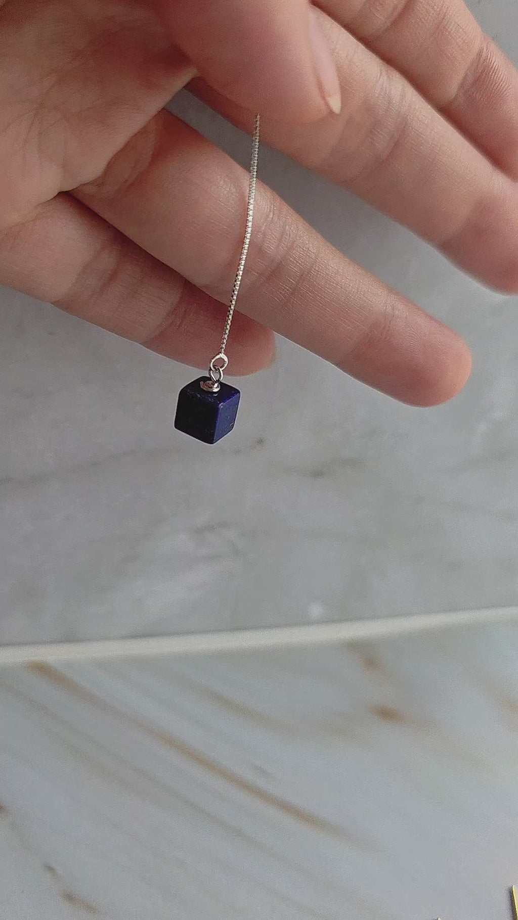 Minimalist lapis lazuli dangle earrings for women