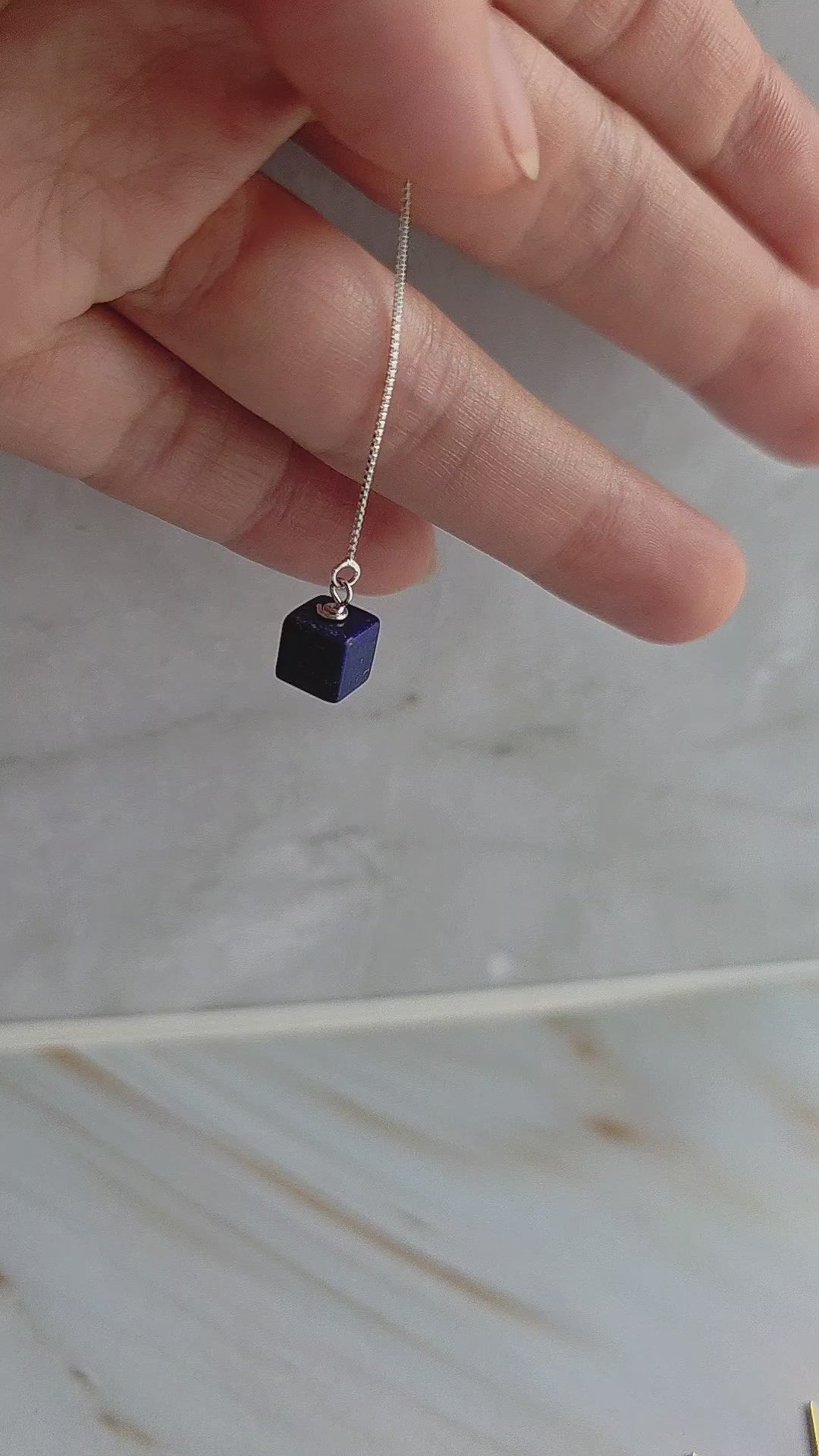 Minimalist lapis lazuli dangle earrings for women