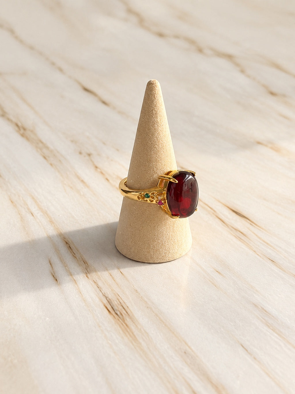 18K gold plated amber statement jewelry