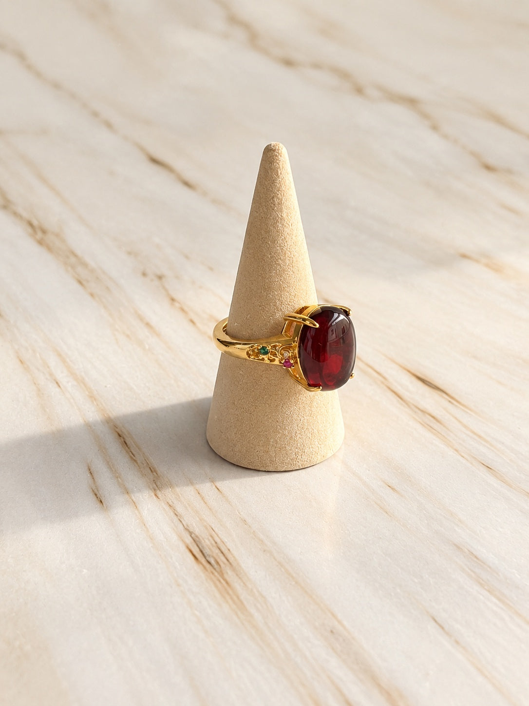18K gold plated amber statement jewelry