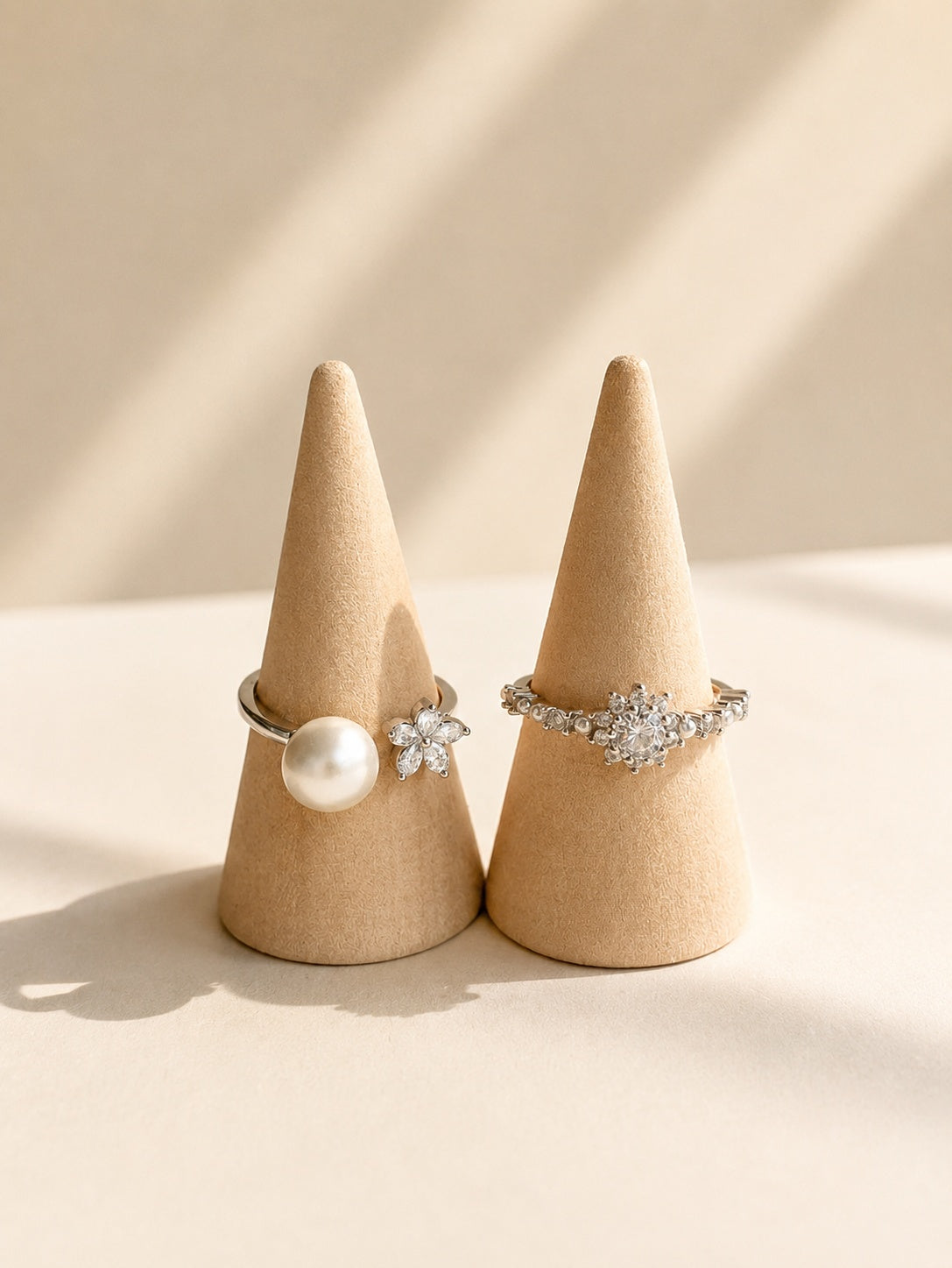 Toe Rings Waterproof Non Tarnish CZ Pearl Flower Adjustable Gold Toe Ring Set