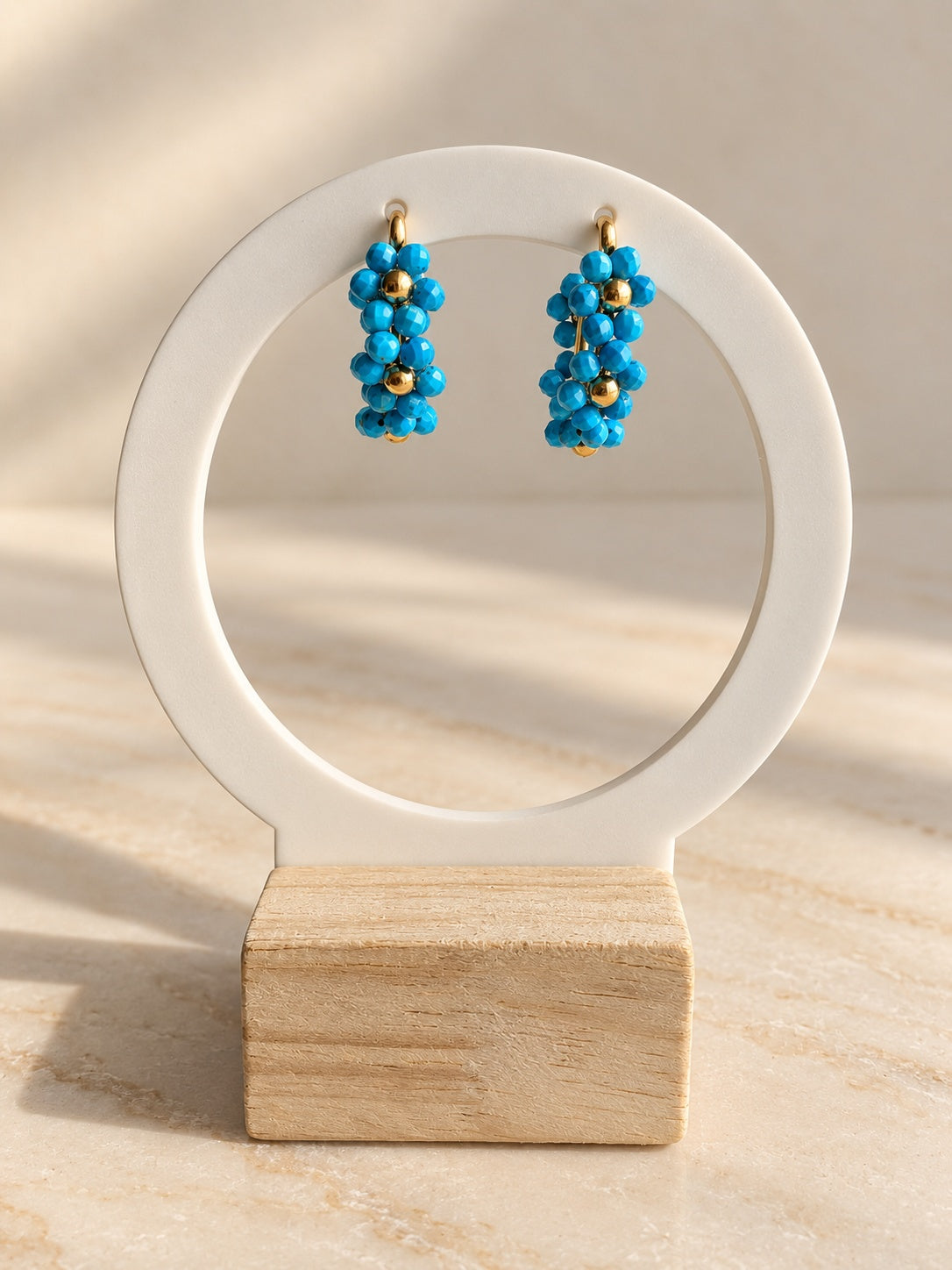 Elegant turquoise beaded earrings for women